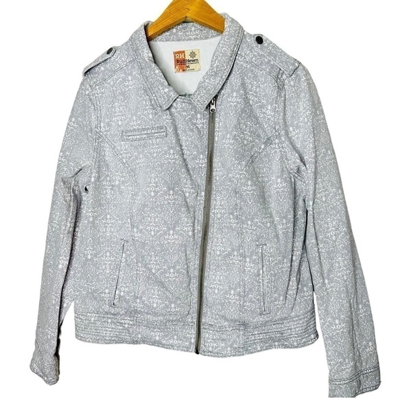 Ruff Hewn Womens Long Sleeve Gray White Full Zip Jacket Size‎ M - Picture 4 of 9